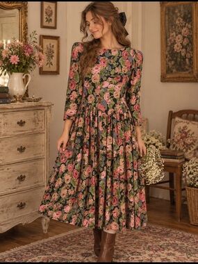 VTG Passports of Pier 1 Dress Cottagecore Whimsigoth Grunge Grandmacore